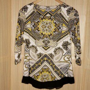 JM Collection Womens Petite Stretchy Paisley Tunic